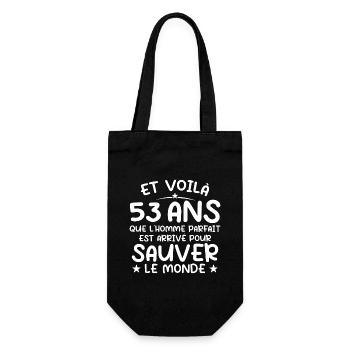 53 Jahre alt Geschenk 53 Jahre Original Geschenk Herren 53 Jahre alt - Geschenkbeutel für Flaschen - Schwarz - Vorne