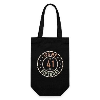 Es ist mein 41. Geburtstag 41 Jahre altes Geschenk - Geschenkbeutel für Flaschen - Schwarz - Vorne