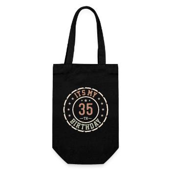 Es ist mein 35. Geburtstagsgeschenk 35 Jahre - Geschenkbeutel für Flaschen - Schwarz - Vorne