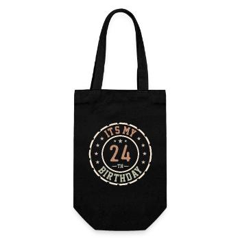 Es ist mein Geschenk zum 24. Geburtstag 24 Jahre - Geschenkbeutel für Flaschen - Schwarz - Vorne