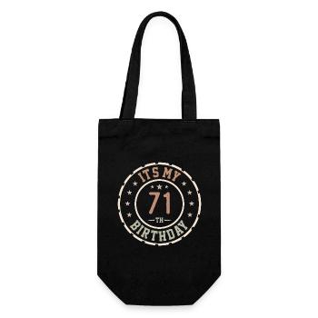 Es ist mein 71. Geburtstagsgeschenk 71 Jahre - Geschenkbeutel für Flaschen - Schwarz - Vorne