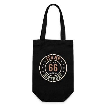 Es ist mein 66. Geburtstagsgeschenk 66 Jahre - Geschenkbeutel für Flaschen - Schwarz - Vorne