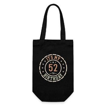 Es ist mein 52. Geburtstag 52 Jahre altes Geschenk - Geschenkbeutel für Flaschen - Schwarz - Vorne