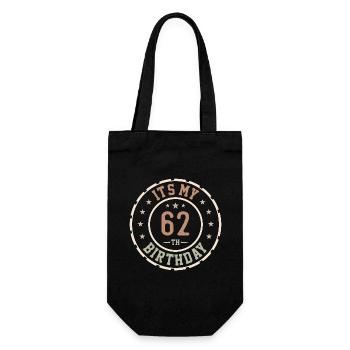 Es ist mein 62. Geburtstagsgeschenk 62 Jahre - Geschenkbeutel für Flaschen - Schwarz - Vorne