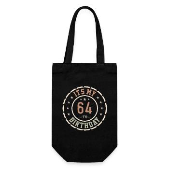 Es ist mein 64. Geburtstag Geschenk zum 64. Geburtstag - Geschenkbeutel für Flaschen - Schwarz - Vorne