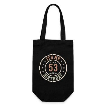 Es ist mein 53. Geburtstag 53 Jahre altes Geschenk - Geschenkbeutel für Flaschen - Schwarz - Vorne