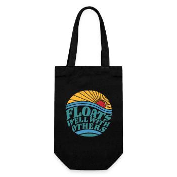 Summer River schwimmt gut mit anderen Float Trip - Geschenkbeutel für Flaschen - Schwarz - Vorne