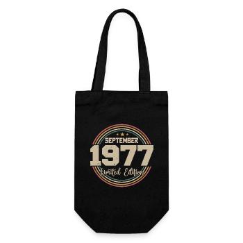September Birthday Gift 1977 - Gift Bag for Bottles - black - Front