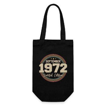 September 1972 September Geburtstagsgeschenk 1972 - Geschenkbeutel für Flaschen - Schwarz - Vorne