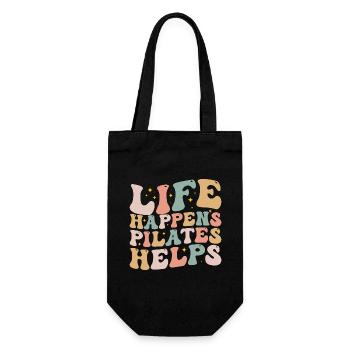 Life Happens Pilates Helps | Pilates Lover Pilates - Sac à bouteille - noir - Devant