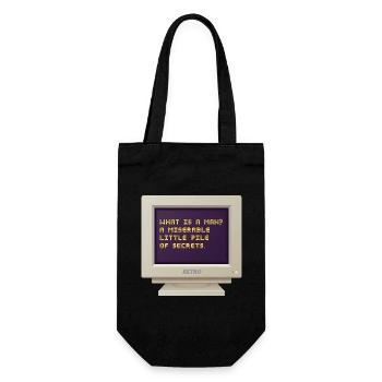 CRT Design - Was ist ein Mann? - Geschenkbeutel für Flaschen - Schwarz - Vorne