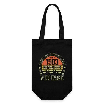 Birthday November 1983 Vintage November Gift - Gift Bag for Bottles - black - Front