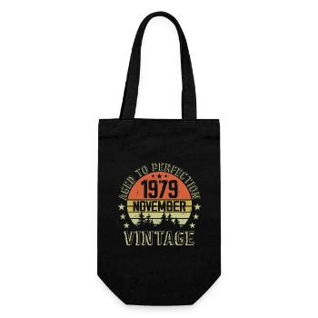 Geburtstag November 1979 Vintage November Geschenk - Geschenkbeutel für Flaschen - Schwarz - Vorne