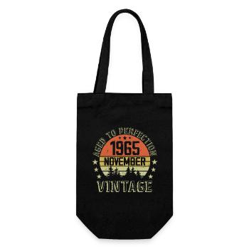 Birthday November 1965 Vintage November Gift - Gift Bag for Bottles - black - Front