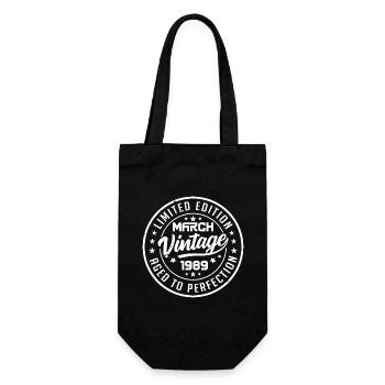 Vintage March 1989 - March 1989 Birthday Gift - Gift Bag for Bottles - black - Front
