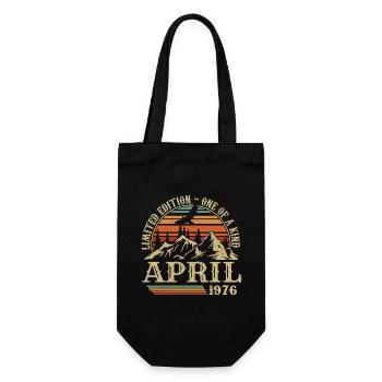 Best Birthday Gift April 1976 - Gift Bag for Bottles - black - Front