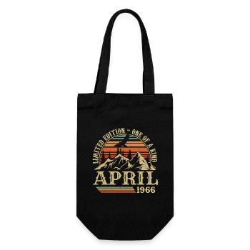 Bestes Geburtstagsgeschenk April 1966 - Geschenkbeutel für Flaschen - Schwarz - Vorne