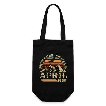 Best Birthday Gift April 1958 - Gift Bag for Bottles - black - Front