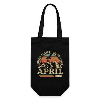Bestes Geburtstagsgeschenk April 1988 - Geschenkbeutel für Flaschen - Schwarz - Vorne
