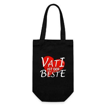 VATI IST DER BESTE - Geschenkbeutel für Flaschen - Schwarz - Vorne