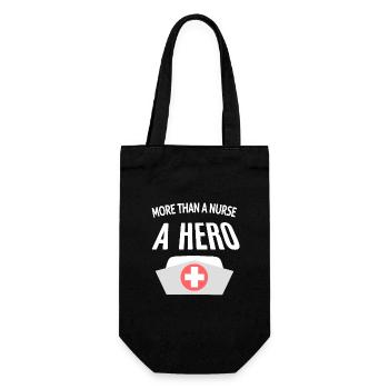Plus qu’une infirmière, un héros : citation infirmière - Sac à bouteille - noir - Devant