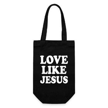 Love like jesus - Geschenkbeutel für Flaschen - Schwarz - Vorne