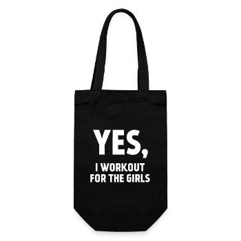 Yes, I workout for the girls. Funny fitness quote - Gift Bag for Bottles - black - Front