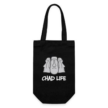 Chad Life : Giga Chad Moai Statue - Gift Bag for Bottles - black - Front