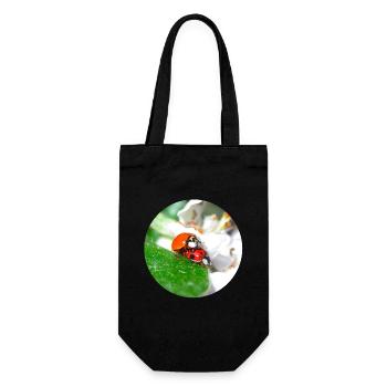 Ladybugs on the subject of love - Gift Bag for Bottles - black - Front