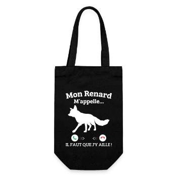 Mon Renard m'appelle, Faut que j'y aille drôle - Sac à bouteille - noir - Devant