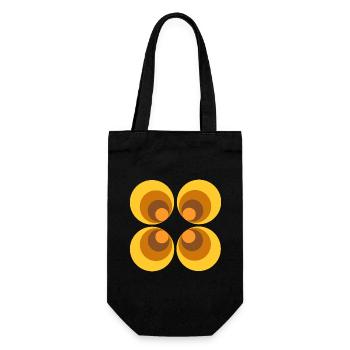 des années 70 motif fleur rétro - Sac à bouteille - noir - Devant