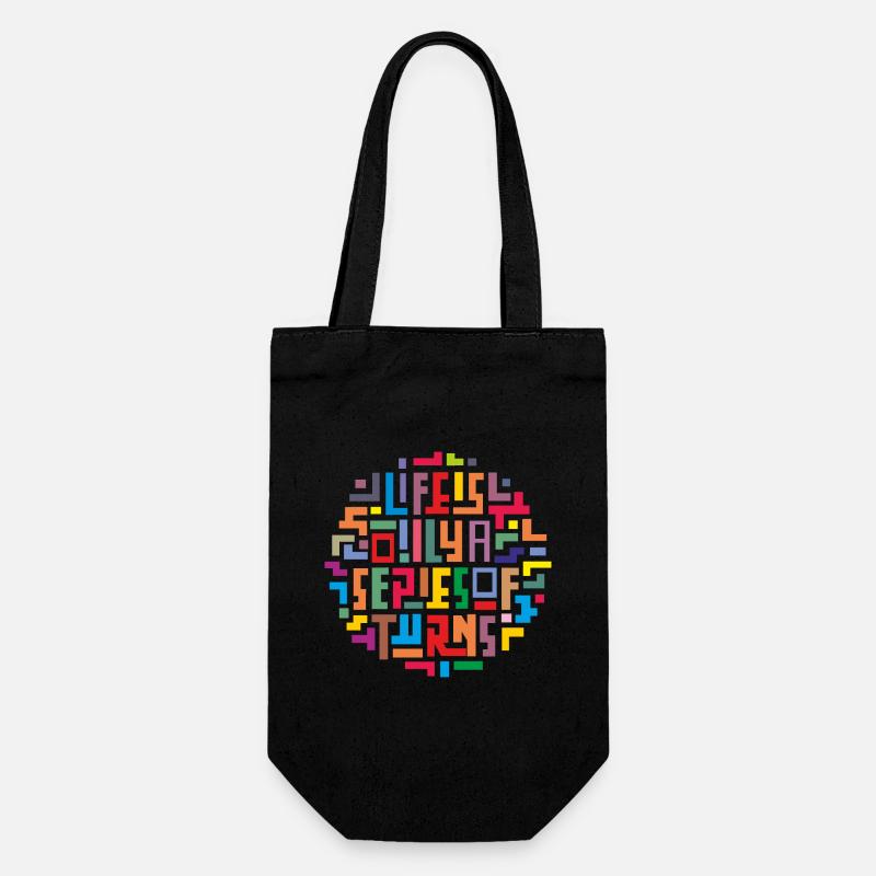 Regenbogen-Buchstaben-Puzzle - Geschenkbeutel für Flaschen - Schwarz