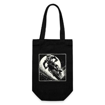Manga Motocross Gift - Vintage Dirt Bike - Gift Bag for Bottles - black - Front