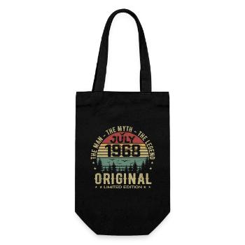 Juli 1968 Geburtstagsgeschenk Geboren im Juli - Geschenkbeutel für Flaschen - Schwarz - Vorne