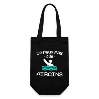 Ich kann kein Schwimmbad haben - Geschenkbeutel für Flaschen - Schwarz - Vorne