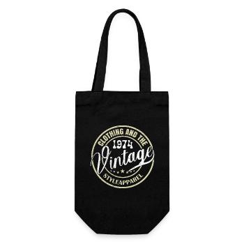 Vintage 1974 Birthday Gift 1974 Retro 1974 - Gift Bag for Bottles - black - Front