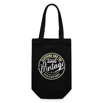 Vintage 2006 Retro 2006 Birthday Gift 2006 - Gift Bag for Bottles - black - Front