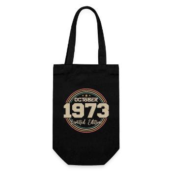 Born in October 1973 Retro Birthday October 1973 - Gift Bag for Bottles - black - Front