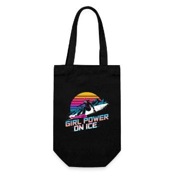 Weibliche Power-Snowboarderin - Geschenkbeutel für Flaschen - Schwarz - Vorne