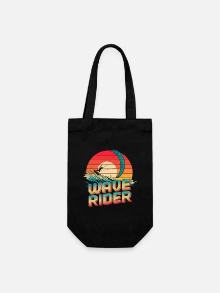 Wellenreiter Kitesurfen Design - Geschenkbeutel für Flaschen - Schwarz