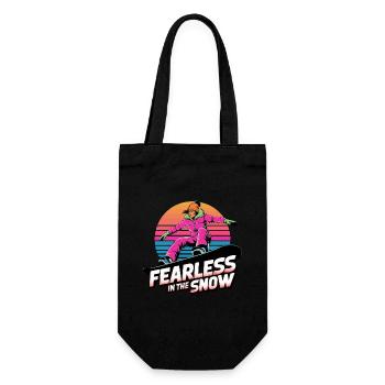 Intrépide dans la neige - Retro Snowboard Art - Sac à bouteille - noir - Devant