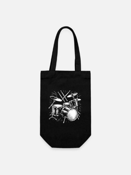 Schlagzeug Schlagzeuger Destroy Silence Rockband. - Geschenkbeutel für Flaschen - Schwarz