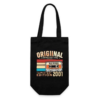 Original 2001, legendär seit 2001 Jahrgang 2001 - Geschenkbeutel für Flaschen - Schwarz - Vorne