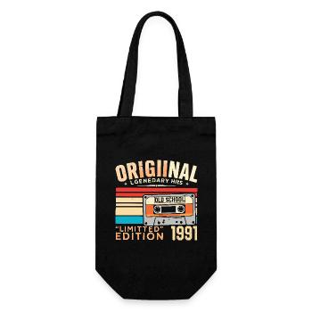Original 1991, Legendär seit 1991 Jahrgang 1991 - Geschenkbeutel für Flaschen - Schwarz - Vorne