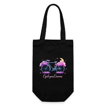 "Cycle Your Dreams" Cloud Fahrraddesign mit Mond - Geschenkbeutel für Flaschen - Schwarz - Vorne