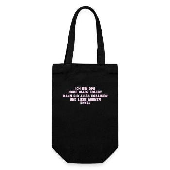 Ich bin Opa und liebe meinen Enkel - Geschenkbeutel für Flaschen - Schwarz - Vorne