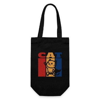Superhero Cat Retro Design - Gift Bag for Bottles - black - Front