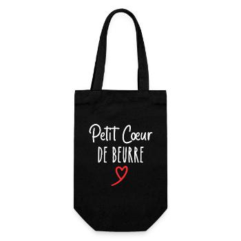 petit cœur de beurre - Sac à bouteille - noir - Devant