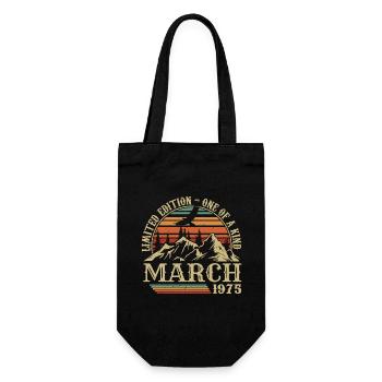 March 1975 Birthday Gift, Born In March 1975 - Gift Bag for Bottles - black - Front
