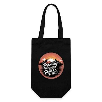 Dream Big, Work Hard, Stay Humble - Gift Bag for Bottles - black - Front